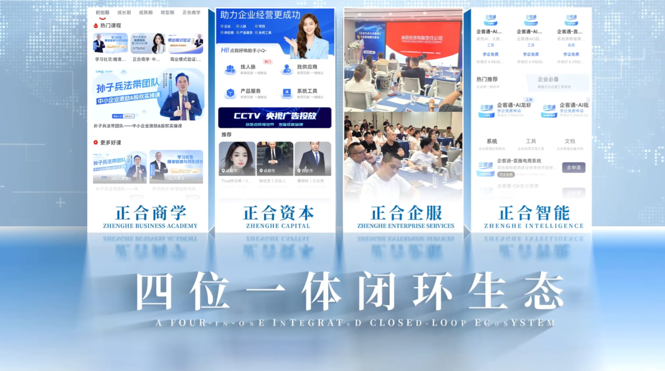 全新画面升级,立体展现品牌实力 本次宣传片完成全方位优化升级,打破原有视觉体系,实现品牌内容全面迭代。影片不仅完善、优化了正合九天企业动态全景画面,更对企业发展场景、服务体系、团队风貌进行全新呈现,让品牌形象更加立体、专业、具象。 企服猫品牌形象与价值全面焕新 本次宣传片重点完成企服猫品牌形象动态展示升级,通过可视化镜头生动呈现子品牌风貌。同时深度梳理、升级、具象化企服(图3) 全新画面升级,立体展现品牌实力 本次宣传片完成全方位优化升级,打破原有视觉体系,实现品牌内容全面迭代。影片不仅完善、优化了正合九天企业动态全景画面,更对企业发展场景、服务体系、团队风貌进行全新呈现,让品牌形象更加立体、专业、具象。 企服猫品牌形象与价值全面焕新 本次宣传片重点完成企服猫品牌形象动态展示升级,通过可视化镜头生动呈现子品牌风貌。同时深度梳理、升级、具象化企服(图3)